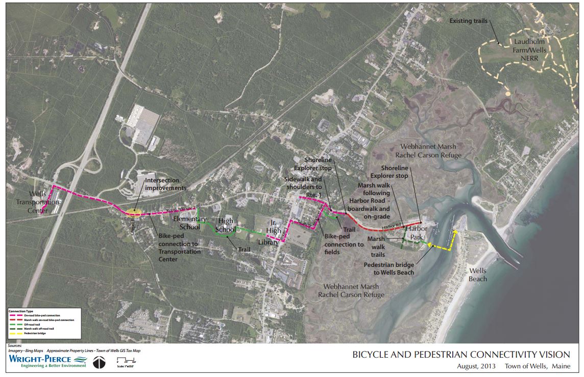 Wells Bicycle and Pedestrian Connectivity Vision Plan by Wright Pierce - August 2013