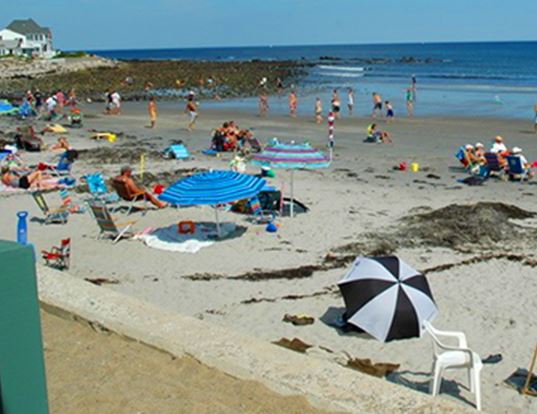 People at the beach enjoying the sun