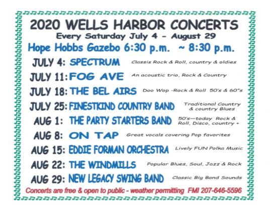 Summer Concert Schedule 2020 for news